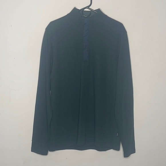🆕 HUGO BOSS Navy Zipup Heavy Polo Size XL - Picture 2 of 8